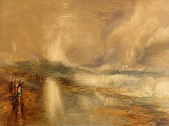 Fusées et lumières bleues, 1855
